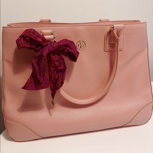 Tory burch pink tote